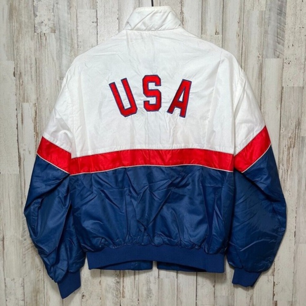 Vintage 1989 USA ISDE Enduro Motocross Nylon Bomber Zip Jacket Mens Size Medium